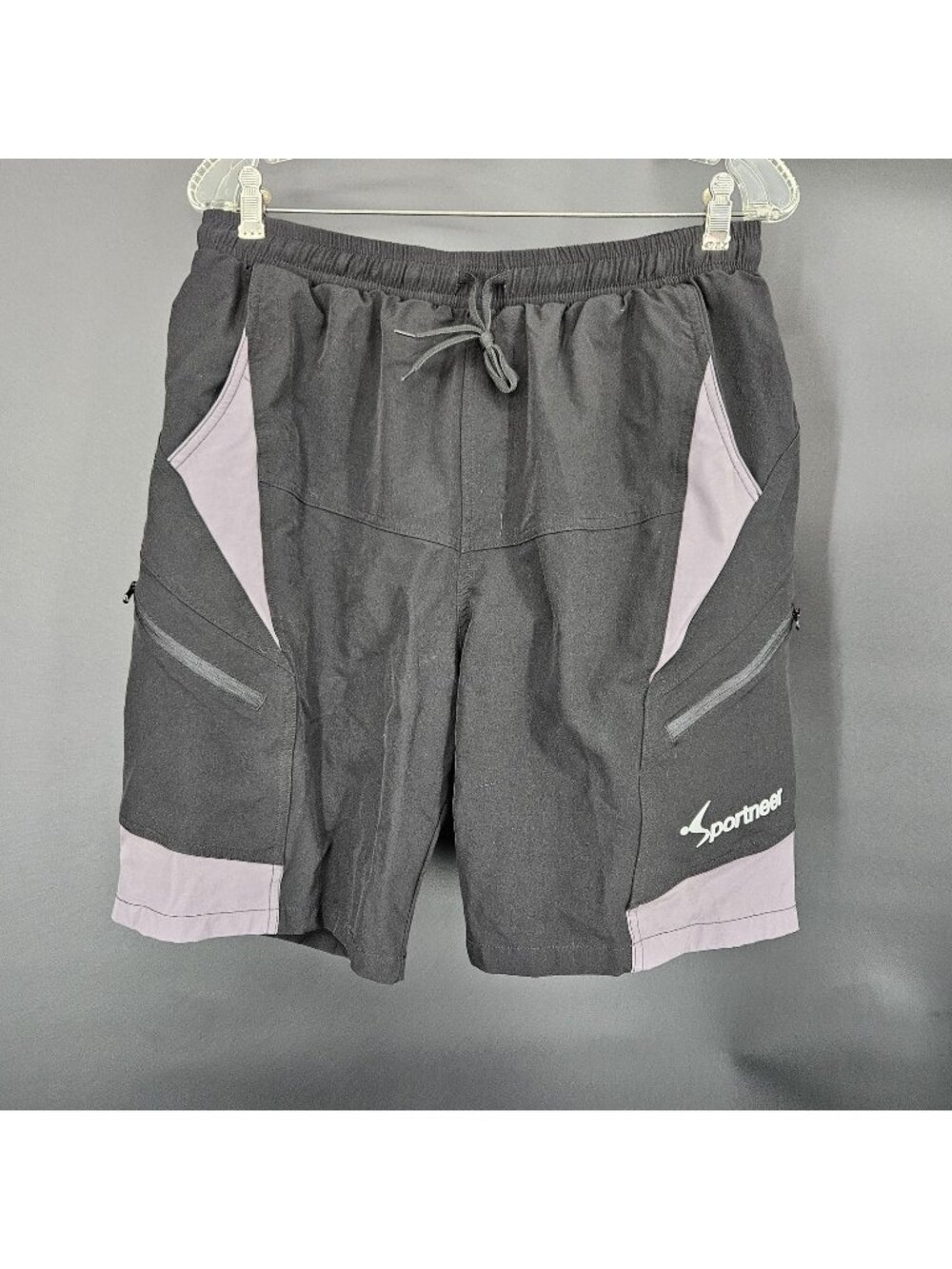 Sportneer Shorts Bike Cycling Mens XL Black Padded Liner Pockets Reflective